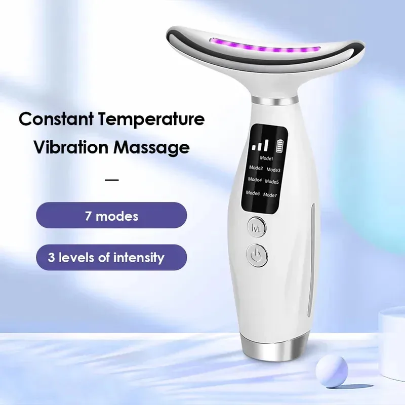 Seven-color LED face and neck massager